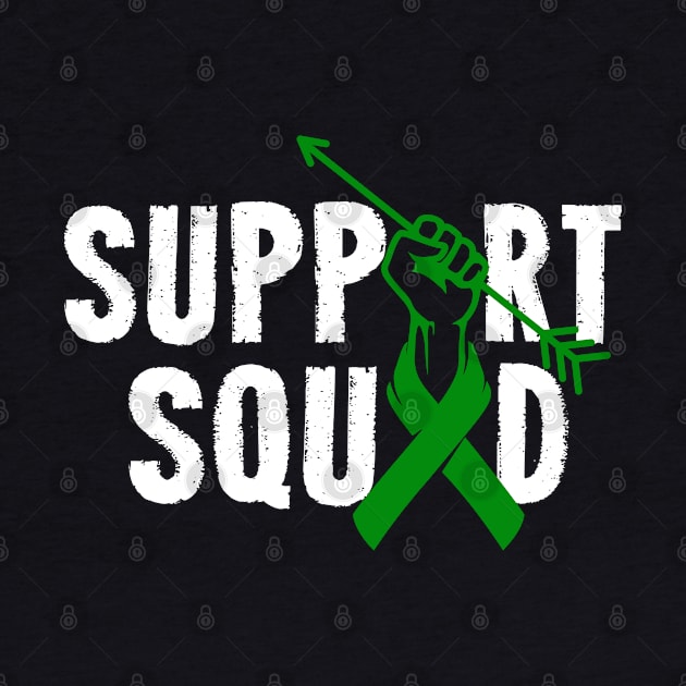 Support Squad Liver Cancer Awareness carcinoma green Ribbon by ArtedPool